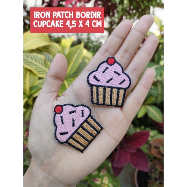 Jual Tambalan Bordir Cupcake Tinggal Setrika Iron Patch Bordiran Cake