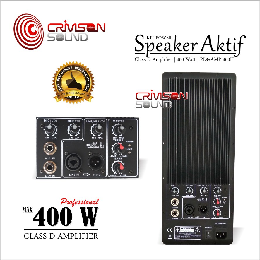 Jual POWER KIT SPEAKER AKTIF 400 Watt BiAmp CLASS D Amplifier PL9