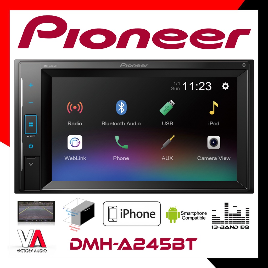 Jual Head Unit Double Din Pioneer Dmh A Bt Dmh A Bt Ukuran Layar Inch Touch Screen