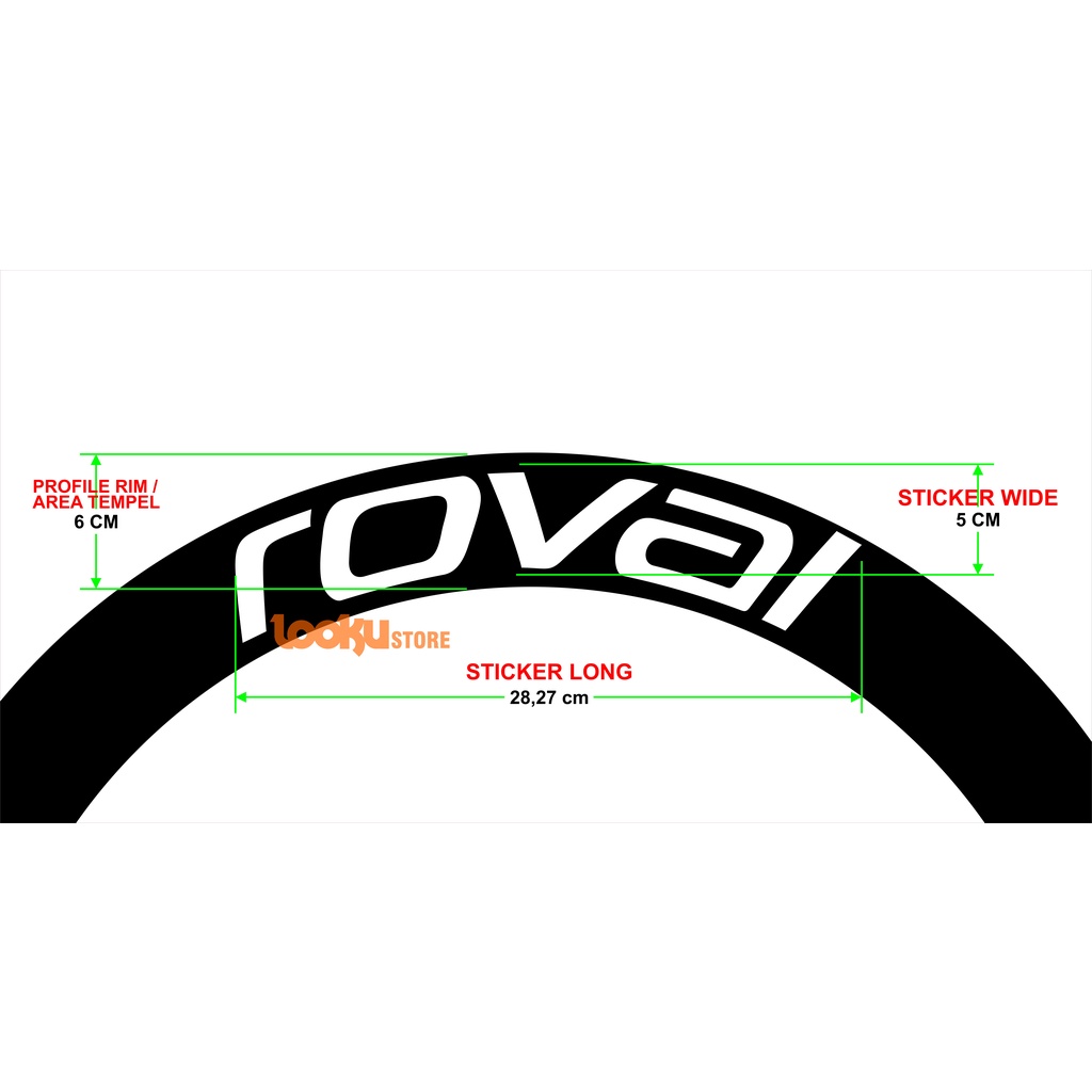 Jual stiker rim ROVAL Profile 6cm decal sticker sepeda road bike mtb ...