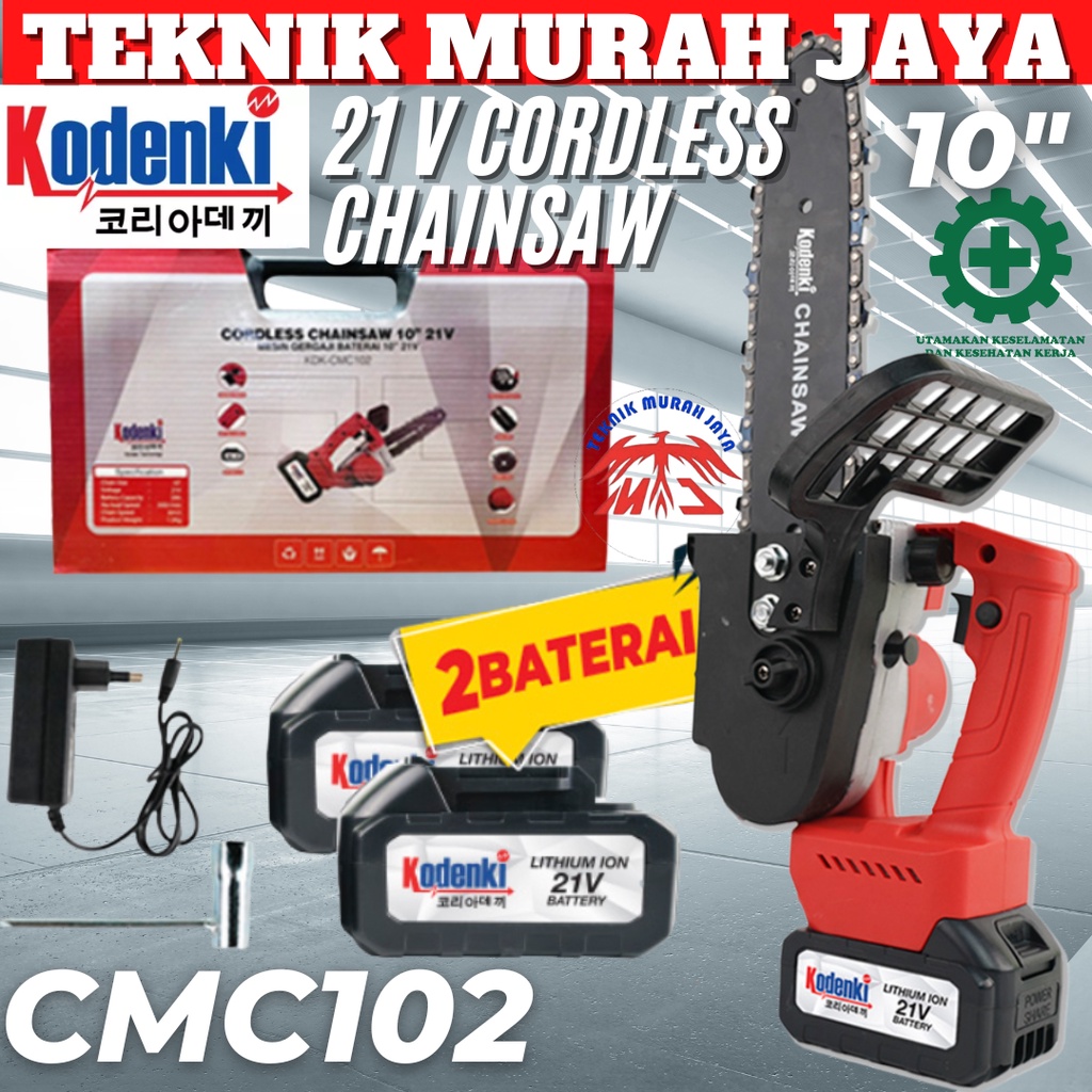 Jual KODENKI CMC102 Gergaji Kayu Rantai Baterai 10