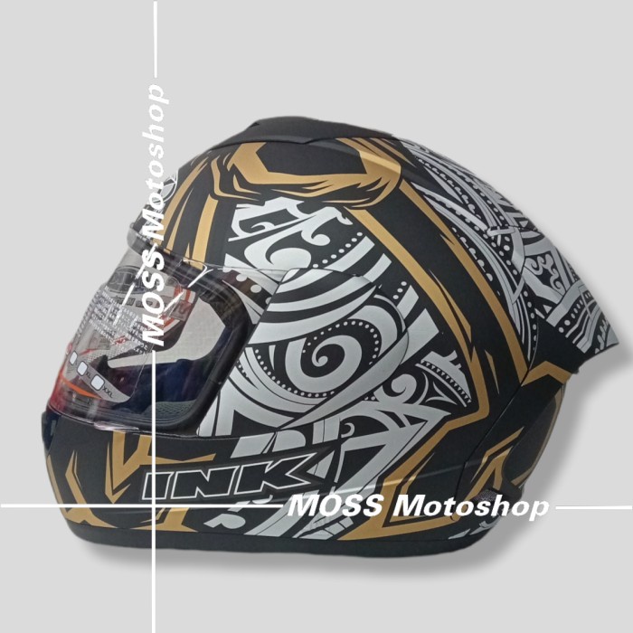 Jual HELM FULL FACE INK CL MAX #8 MATT BLACK GOLD || ORIGINAL | Shopee ...