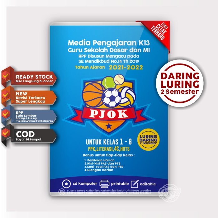 Jual (READY) CD RPP 1 Lembar K13 SD/MI Mapel PJOK Kelas 1-6 REVISI ...