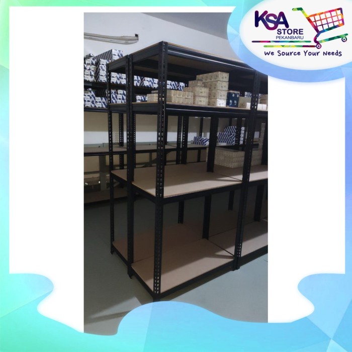 Jual Mystar Rak Besi 600MM X 1200MM X 1800MM (4 LEVELS) MDF (BLACK ...