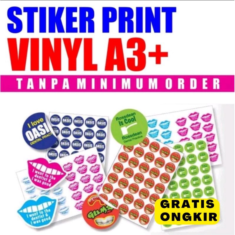 Jual Cetak Stiker Vinyl Logo Costum Untuk Kemasan Jualan Makanan Minuman Bentuk Persegi Cutting 4082