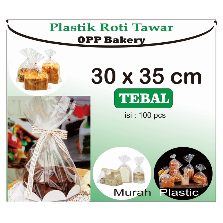 Jual Termurah Plastik Opp Roti Tawar 30 X 35 Bonus Kawat Tebal Gusset Isi 100 Pcs Shopee 3799