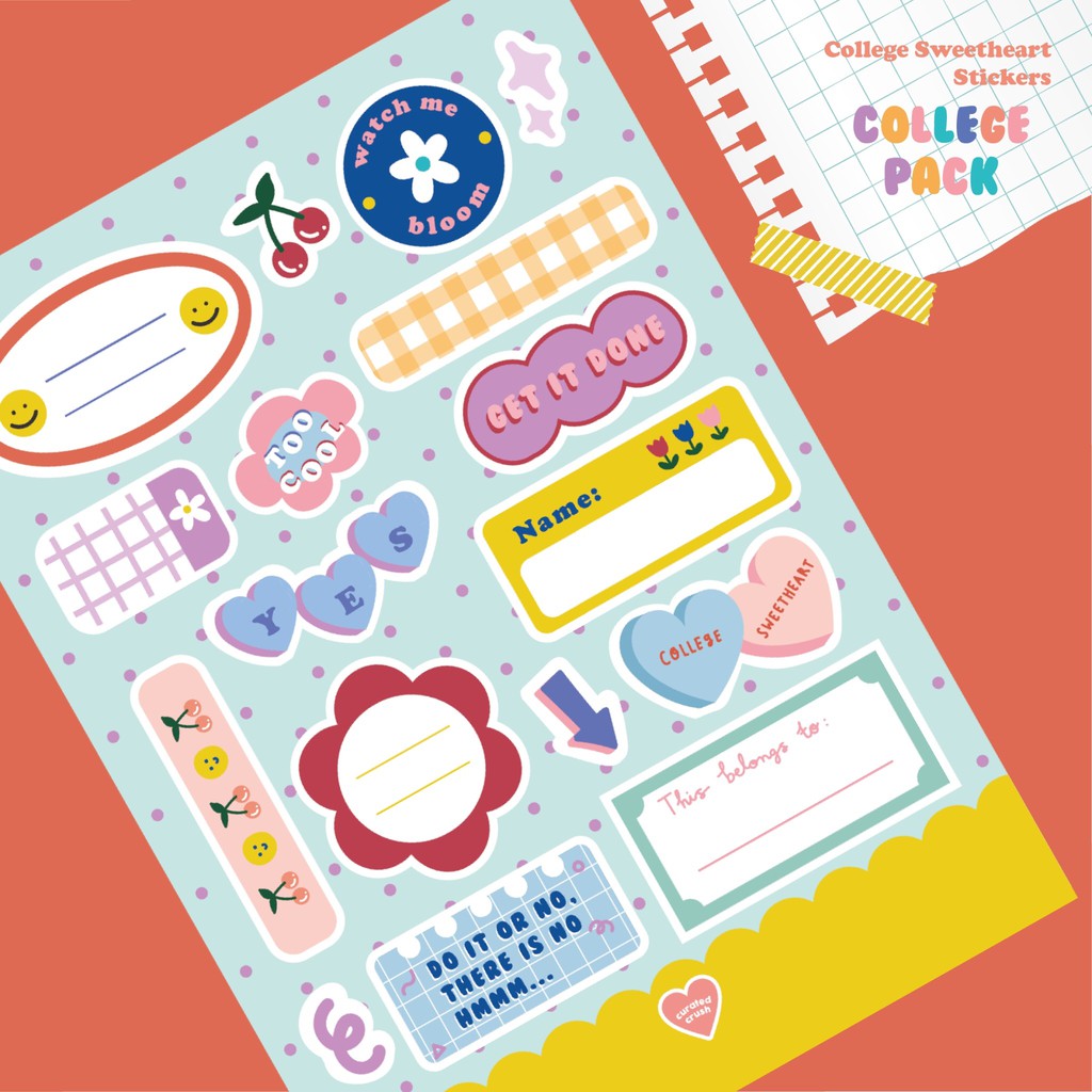 Jual COLLEGE PACK (College Sweetheart Stickers) | Shopee Indonesia