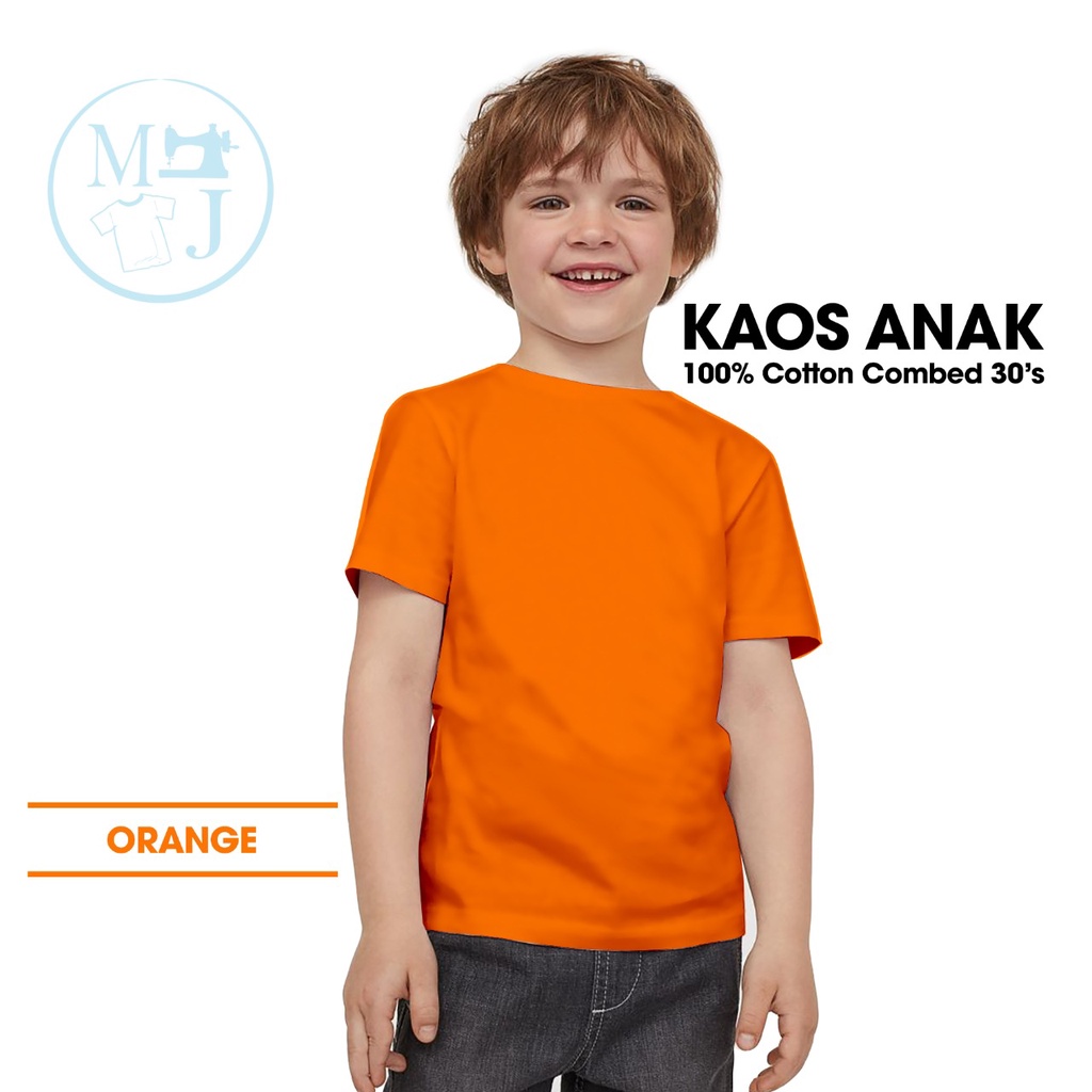 Jual Kaos Polos Orange / Fashion Anak / Kaos Polos Anak Combed 30s ...