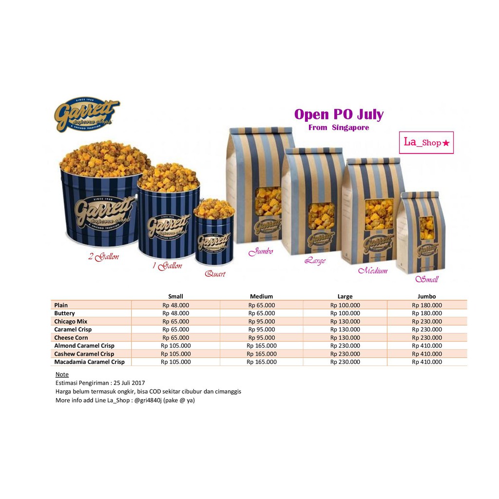 Jual Garrett Popcorn Preorder Murah Shopee Indonesia