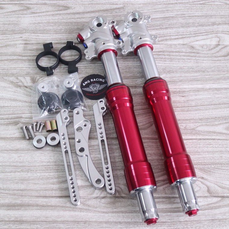 Jual Shock Depan NMAX Upside Down RPD Red / Merah Front Shockbreaker ...