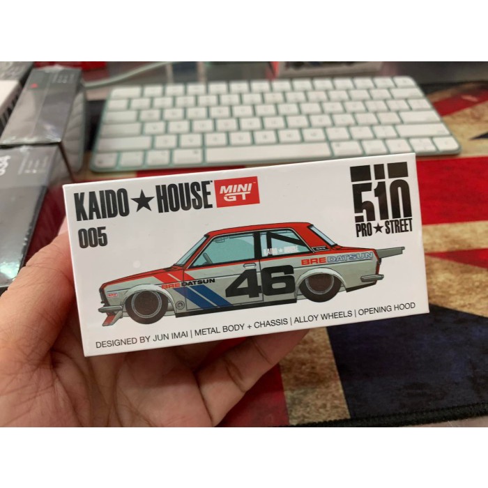 MINI GT KHMG006 Kaido House Datsun 510 Pro Street BRE #46 1/64 Ver.2 Bianco Opaco