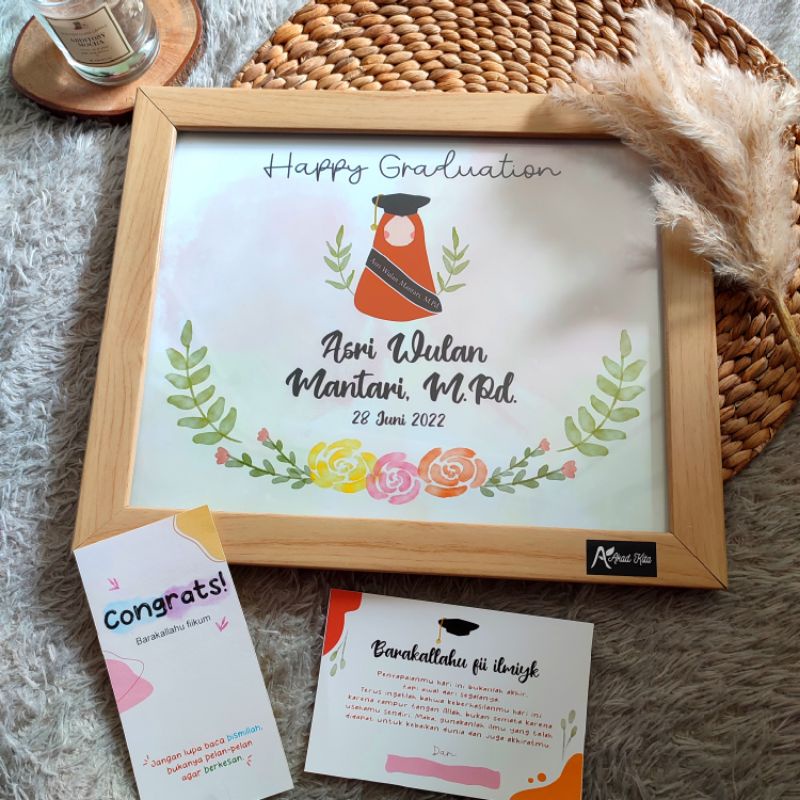 Jual Hadiah Wisuda Hampers Graduation 8R (20x25cm) Gift Sidang Frame ...