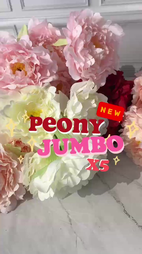 Jual [PEONY JUMBO X5] BUNGA PALSU PEONY BESAR MEKAR RUMBAI ARTIFICIAL ...