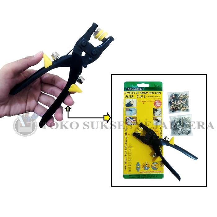 Jual SELLERY Eyelet & Snap Button Plier 2 IN 1 / Tang Mata Ayam 2 In 1