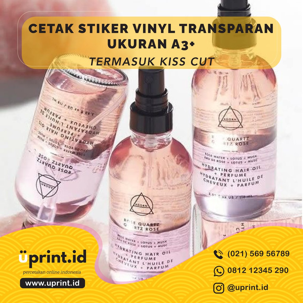 Jual Cetak Stiker Vinyl Transparan A3 + CUT / Cetak Label Kemasan ...