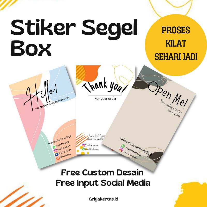 Jual Stiker Segel Stiker Segel Box Seal Box Stiker Segel Hampers Stiker Segel Custom Murah