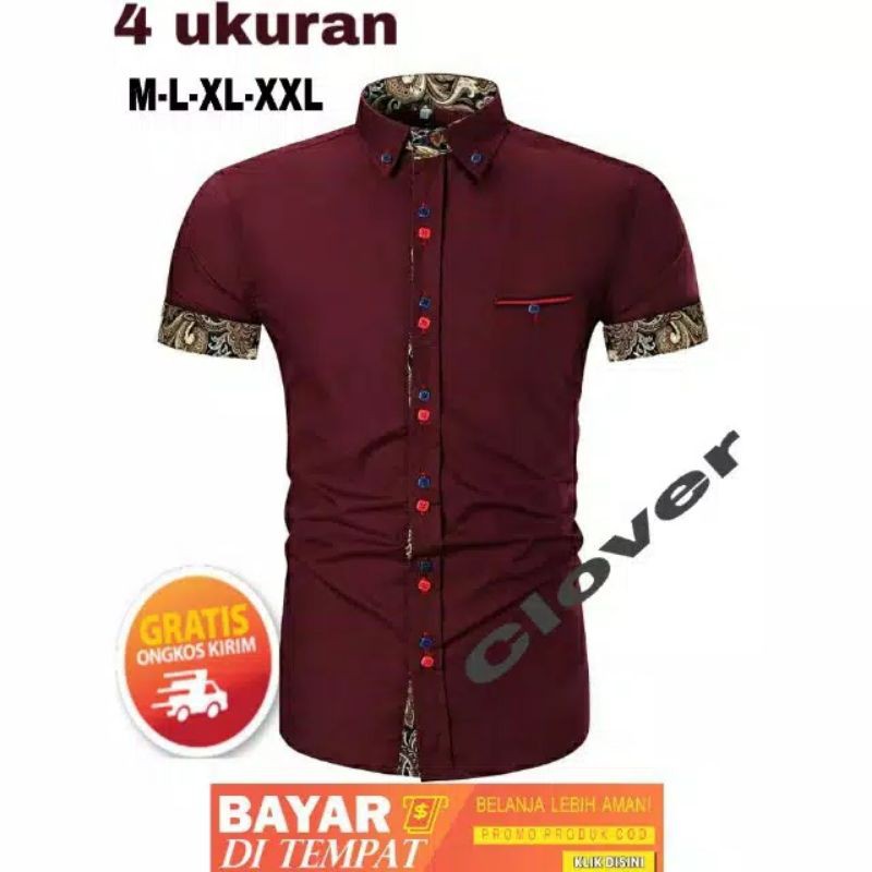 Jual KEMEJA BATIK KOMBINASI KEREN | Shopee Indonesia