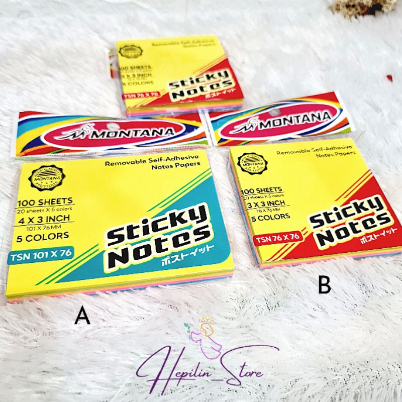 Jual Sticky Notes Warna Warni Montana Isi 100 Lembar / Sticky Note ...
