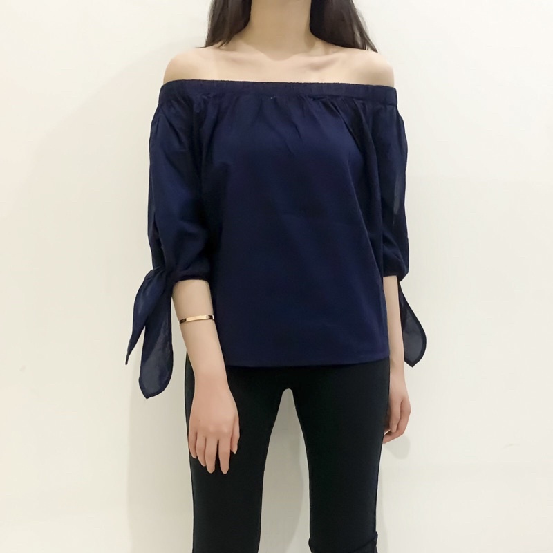 Jual Hailey Top Atasan Wanita (Navy Biru Blue) | Shopee Indonesia