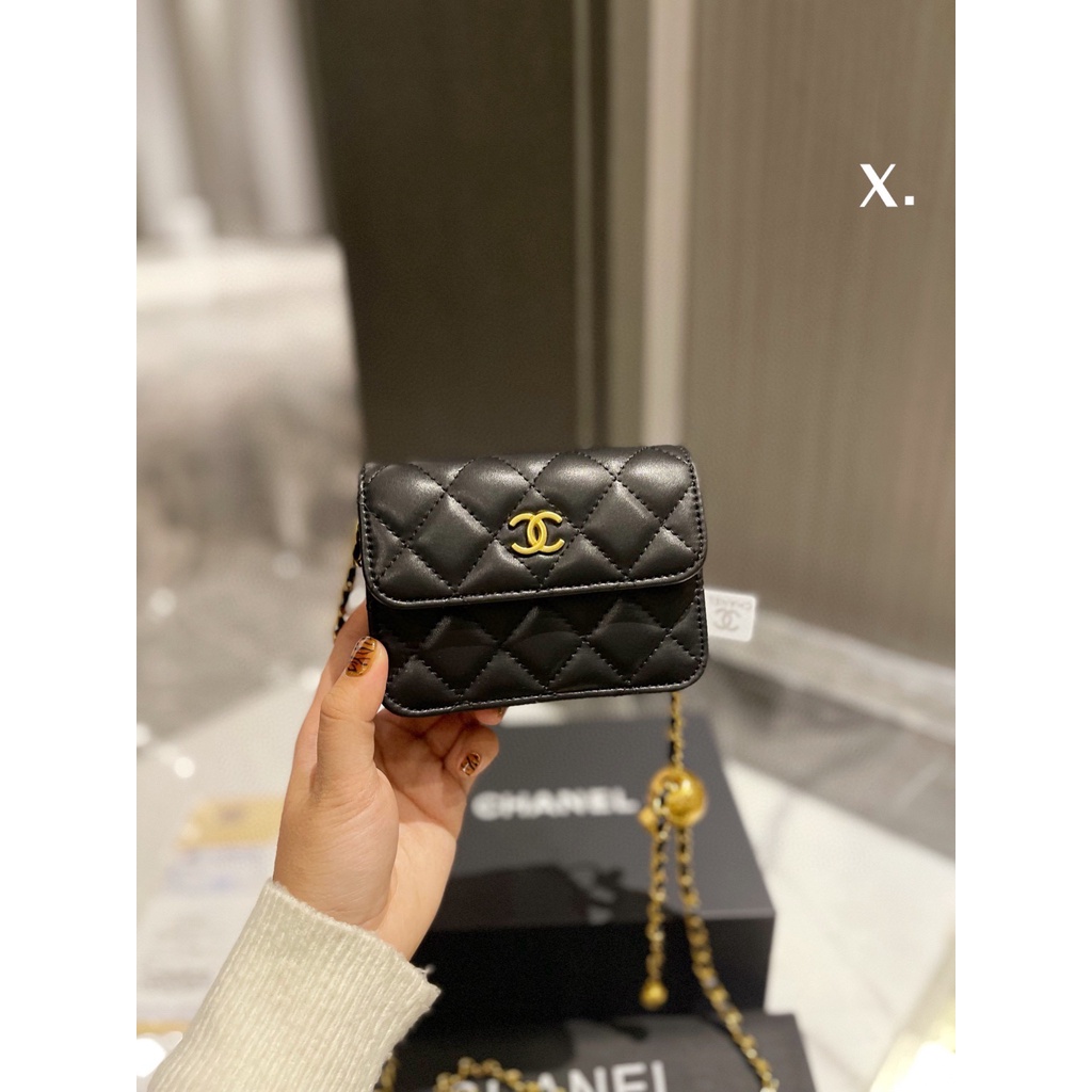 Jual Chanel (with box) mini clamshell women's fashion lipstick bag ...