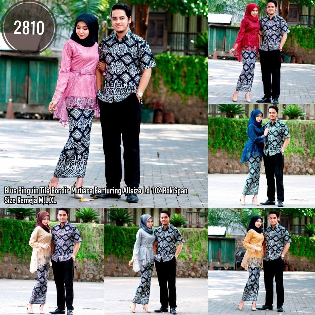 Jual Couple Kebaya Batik Couple Tunangan Wisuda Nikahan Kondangan