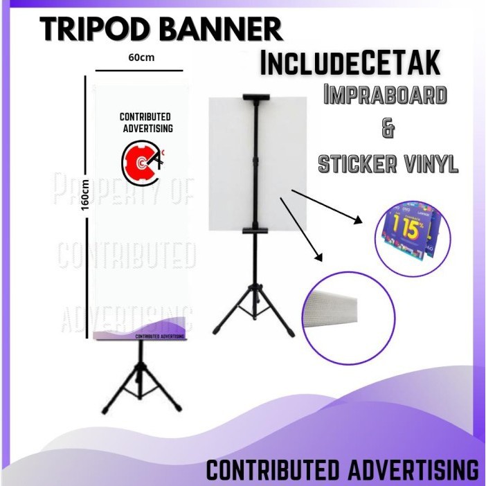 Jual Tripod Banner Include Cetak Impraboard Dan Stiker X Cm