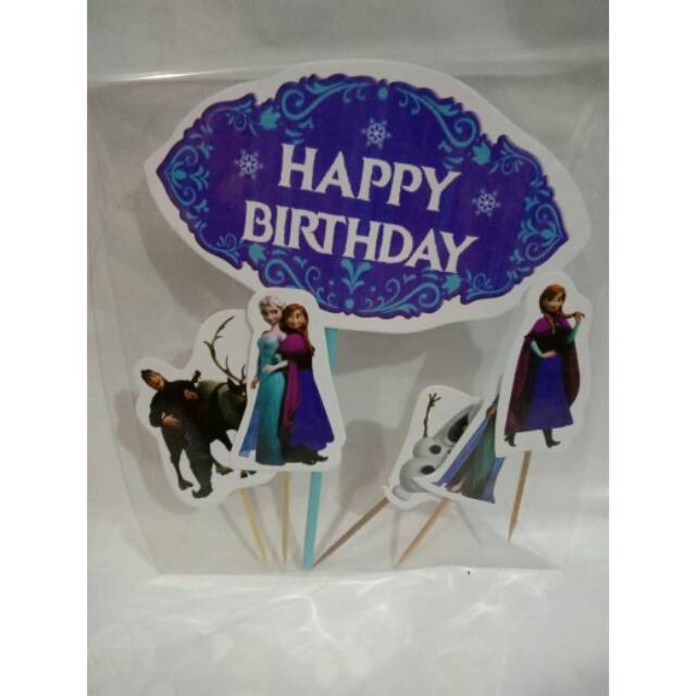 Jual Satu set toper topper cake hiasan kue ulang tahun karakter frozen