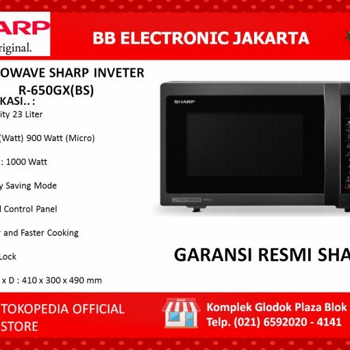 Jual SHARP MICROWAVE INVETER R-650GX(BS) | Shopee Indonesia