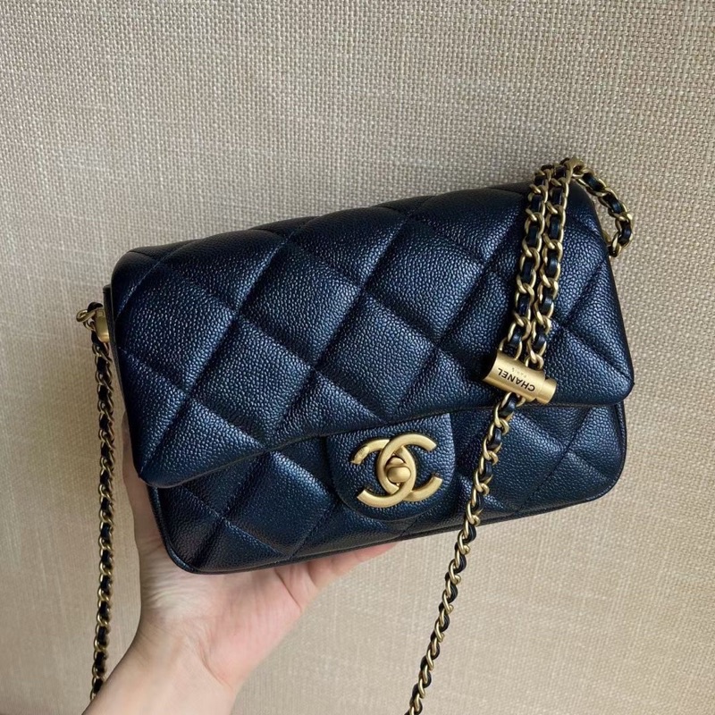 C 21K Mini Flap Bag Caviar Gold Hardware kulit France n Italy (HAAS)  Authentic Grade Quality