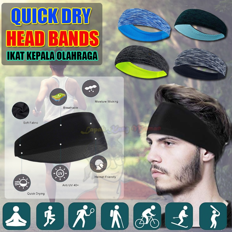 Jual Headband Quick Dry Head Band Ikat Kepala Running Olahraga Bahan Lembut Bandana Olah Raga 