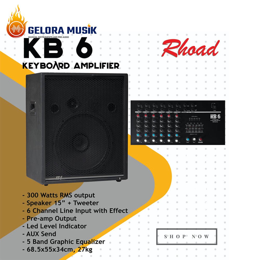 Jual Amplifier Keyboard Rhoad KB 6 300 Watt Combo | Shopee Indonesia