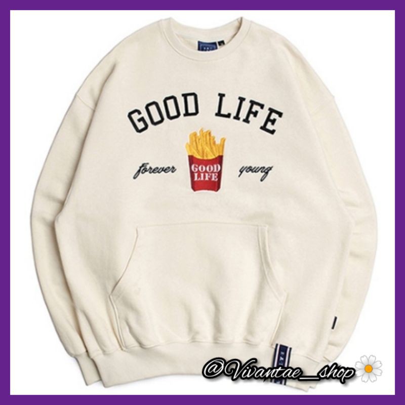 Jual BASIC SWEATER GOOD LIFE forever young BTS V KIM TAEHYUNG Shopee Indonesia