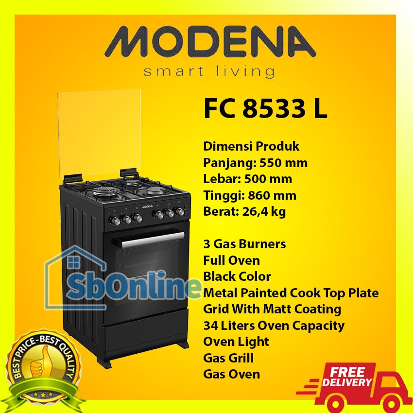 Jual MODENA Free Standing Cooker 50 cm - FC 8533 L | Shopee Indonesia