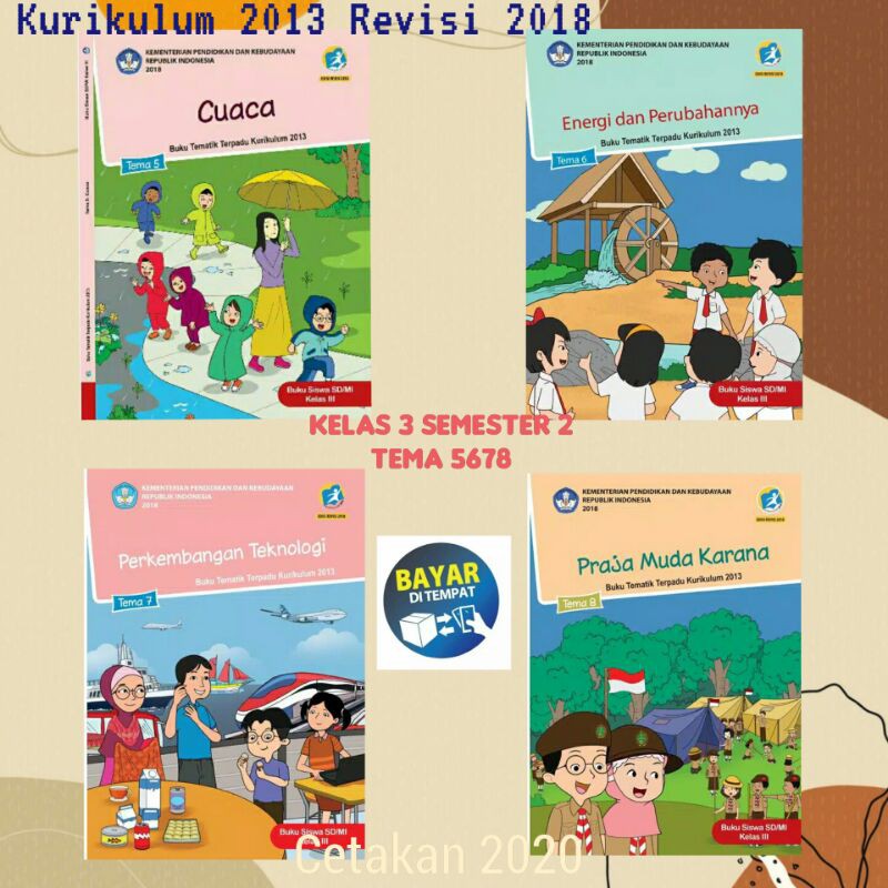 Jual Paket Tematik Kelas 3 Semester 2 Kurikulum 2013 revisi 2018 ...