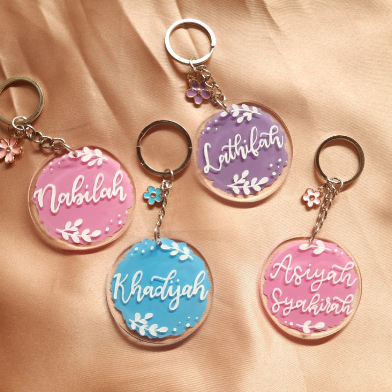 Jual GANCI ACRYLIC BULAT CUSTOM/ LETTERING ACRYLIC KEYCHAIN/GANTUNGAN ...