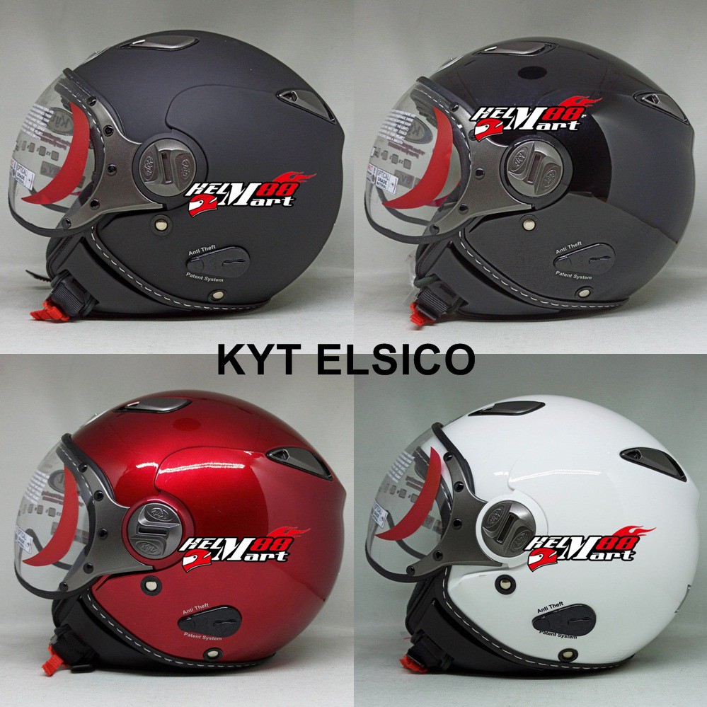 Jual Helm KYT Elsico Solid Helm KYT Retro Half Face (ONGKIR 1KG TANPA