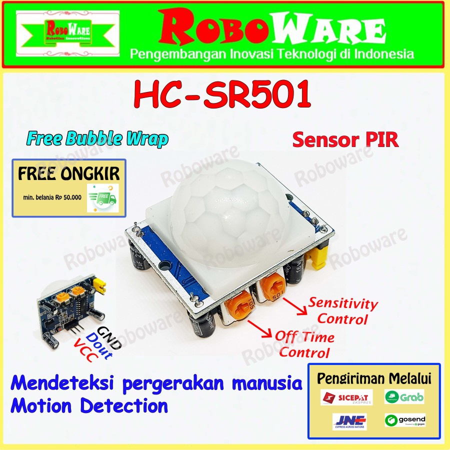 Jual Modul PIR HC-SR501 Motion Detection Human PIR HC SR501 | Shopee ...