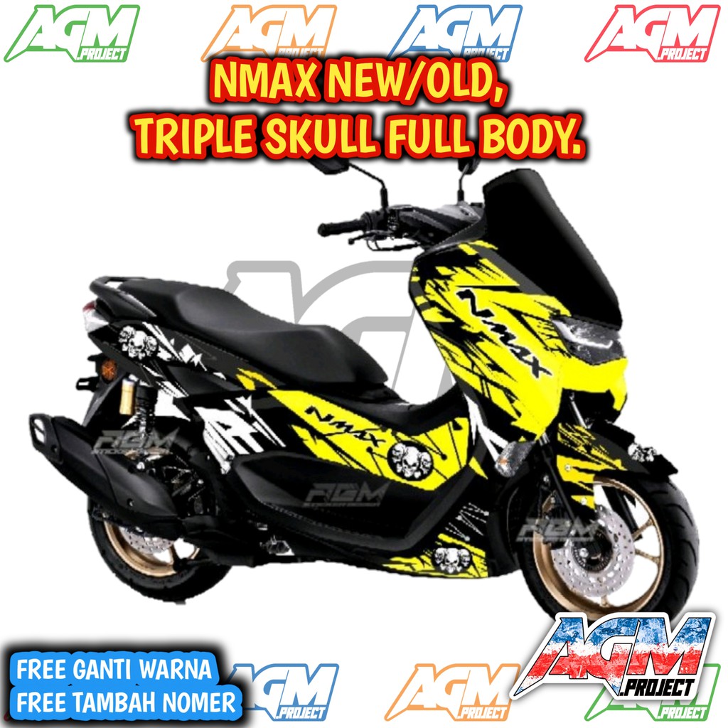 Jual Decal Nmax Tri Skull Full Body AGM Project. | Shopee Indonesia