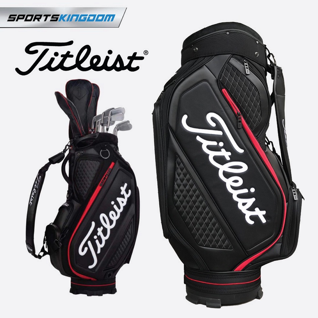 Jual Tas Golf Tst TOUR BAG JET BLACK RED Full Kulit | Shopee Indonesia