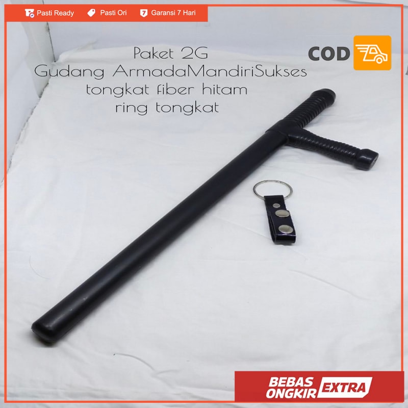 Jual Paket 2G Pentungan dan Ring tongkat Hitam atau Putih Atribut