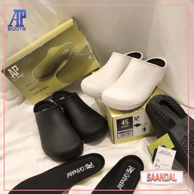 Jual Sepatu Chef Safety AP Boots Chef Hitam Dapur Tahan Pisau Karet ...