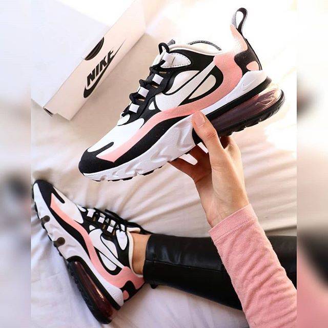 Nike air max 270 react black pink best sale