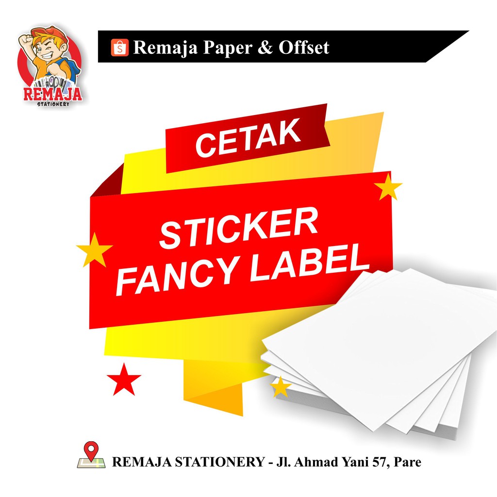 Jual Cetak print Sticker / stiker Fancy Label A3+ | Shopee Indonesia