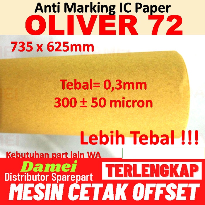 Jual Oliver Ic Paper Screen TY Paper Anti Marking Paper Oliver 72 ...