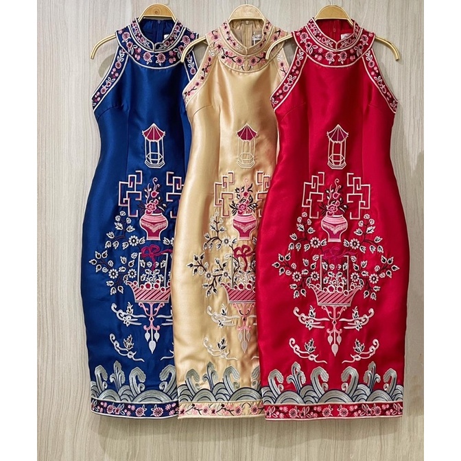 Jual Embroidery Sakura Cheongsam (sun00045) | Shopee Indonesia