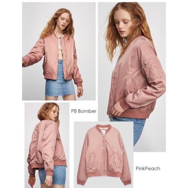 Pull and bear pink jacket best sale