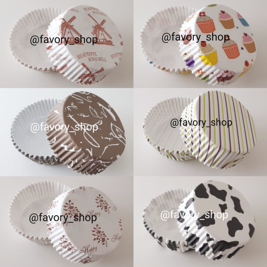 Jual Round Cup Cake Case Cake Case Bulat Cup Roti Laminasi Motif 100pcs Shopee Indonesia