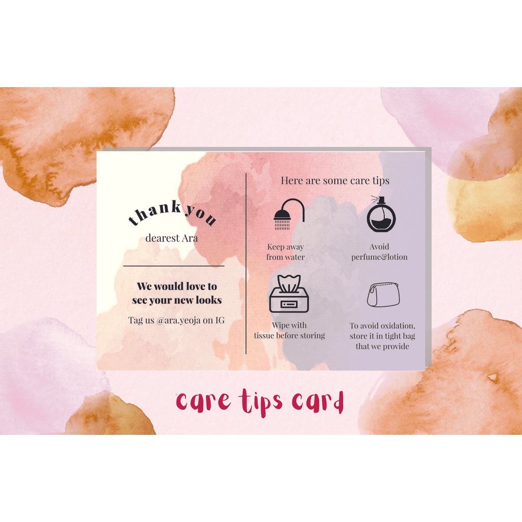 Jual KARTU CARE TIPS // CARE CARD // KARTU CARA PENGGUNAAN CUSTOM MIN ...