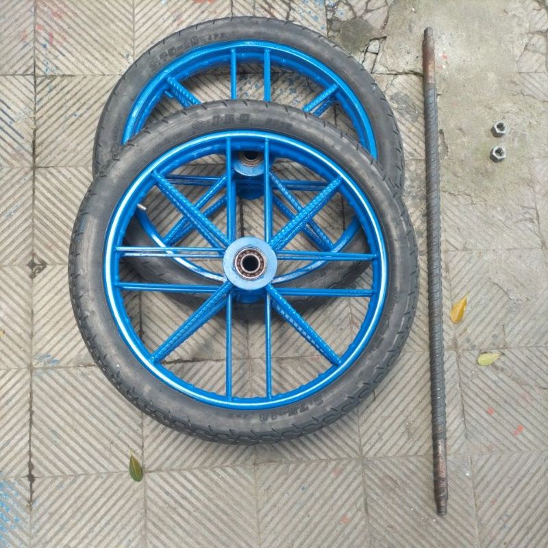 Jual Roda Gerobak Ukuran 18 17 Inci Silang Biru Roda Gledekan Shopee Indonesia 4061