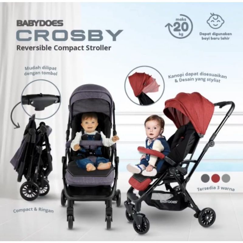 Jual Compact Stroller Reversible Kereta Dorong Bayi BabyDoes